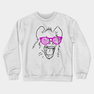 laughing hyena with rainbow glasses Crewneck Sweatshirt